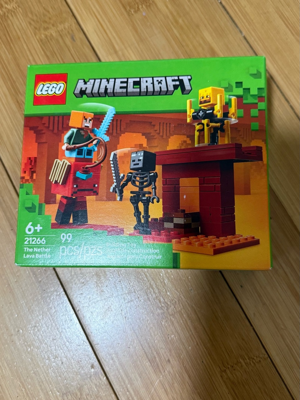 Lego Minecraft Nether Lava Battle - Green, Red, Yellow, Orange, Black